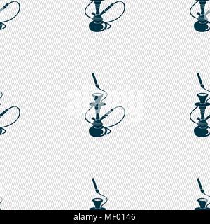 Hookah sign. Seamless pattern with geometric texture. Vector illustration Stock Vector