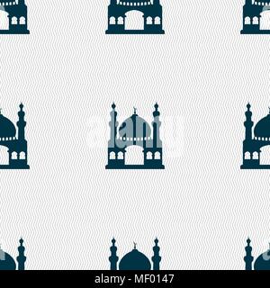 Turkish architecture, mosque sign. Seamless pattern with geometric texture. Vector illustration Stock Vector