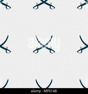 Crossed saber sign. Seamless pattern with geometric texture. Vector illustration Stock Vector