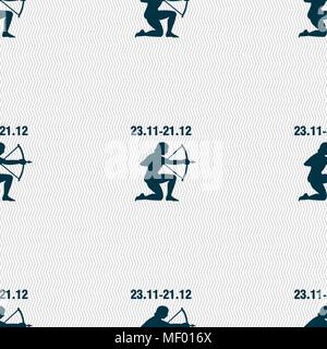 Sagittarius sign. Seamless pattern with geometric texture. Vector illustration Stock Vector