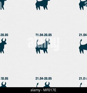 Taurus sign. Seamless pattern with geometric texture. Vector illustration Stock Vector