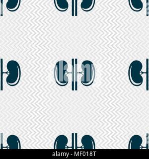 Kidneys sign. Seamless pattern with geometric texture. Vector illustration Stock Vector