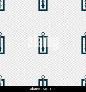 Thermometer sign. Seamless pattern with geometric texture. Vector illustration Stock Vector