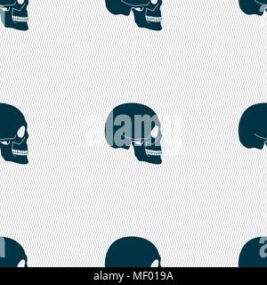 Skull sign. Seamless pattern with geometric texture. Vector illustration Stock Vector