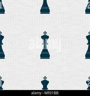 Chess king sign. Seamless pattern with geometric texture. Vector illustration Stock Vector