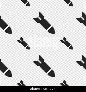 Missile,Rocket weapon icon sign. Seamless pattern with geometric texture. Vector illustration Stock Vector