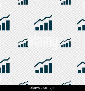 Growth and development concept. graph of Rate icon sign. Seamless pattern with geometric texture. Vector illustration Stock Vector