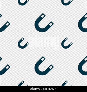 magnet, horseshoe icon sign. Seamless pattern with geometric texture. Vector illustration Stock Vector