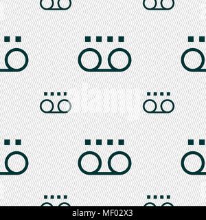 audio cassette icon sign. Seamless pattern with geometric texture. Vector illustration Stock Vector