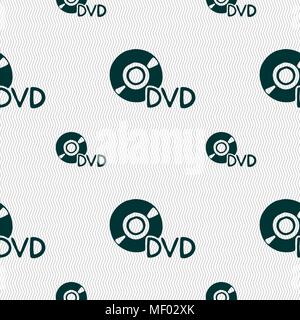 dvd icon sign. Seamless pattern with geometric texture. Vector illustration Stock Vector