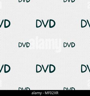 dvd icon sign. Seamless pattern with geometric texture. Vector illustration Stock Vector