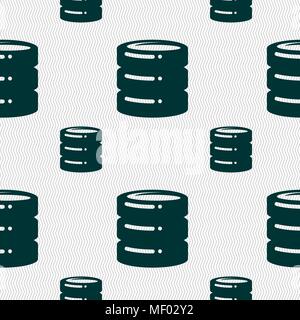 hard drive date base icon sign. Seamless pattern with geometric texture. Vector illustration Stock Vector