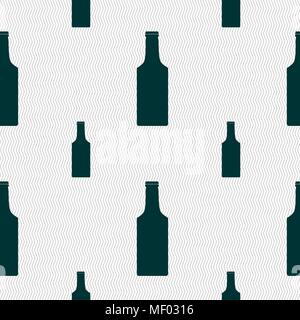 bottle icon sign. Seamless pattern with geometric texture. Vector illustration Stock Vector