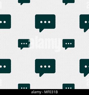 Cloud of thoughts icon sign. Seamless pattern with geometric texture. Vector illustration Stock Vector