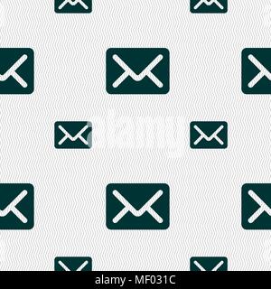 Mail, envelope, letter icon sign. Seamless pattern with geometric texture. Vector illustration Stock Vector