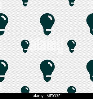 light bulb, idea icon sign. Seamless pattern with geometric texture. Vector illustration Stock Vector