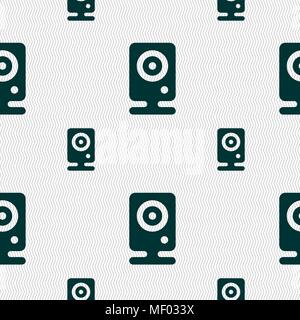 Web cam icon sign. Seamless pattern with geometric texture. Vector illustration Stock Vector