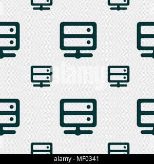 Server icon sign. Seamless pattern with geometric texture. Vector illustration Stock Vector