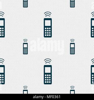 the remote control icon sign. Seamless pattern with geometric texture. Vector illustration Stock Vector