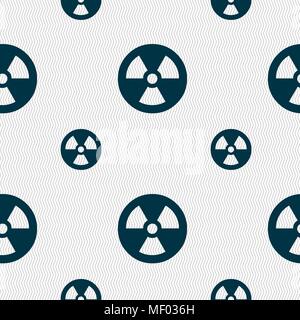 radiation icon sign. Seamless pattern with geometric texture. Vector illustration Stock Vector