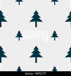 Christmas tree icon sign. Seamless pattern with geometric texture. Vector illustration Stock Vector