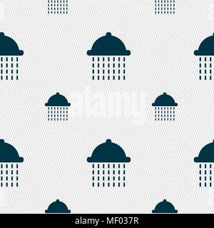 shower icon sign. Seamless pattern with geometric texture. Vector illustration Stock Vector