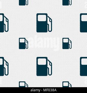 Auto gas station icon sign. Seamless pattern with geometric texture. Vector illustration Stock Vector