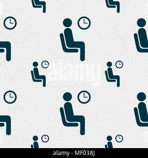 waiting icon sign. Seamless pattern with geometric texture. Vector illustration Stock Vector