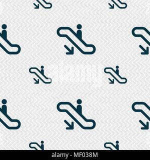 elevator, Escalator, Staircase icon sign. Seamless pattern with geometric texture. Vector illustration Stock Vector