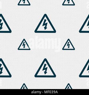 voltage icon sign. Seamless pattern with geometric texture. Vector illustration Stock Vector