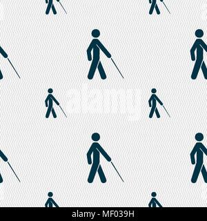 blind icon sign. Seamless pattern with geometric texture. Vector illustration Stock Vector
