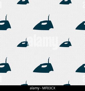 Iron icon sign. Seamless pattern with geometric texture. Vector illustration Stock Vector