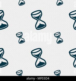hourglass icon sign. Seamless pattern with geometric texture. Vector illustration Stock Vector