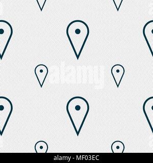 map poiner icon sign. Seamless pattern with geometric texture. Vector illustration Stock Vector