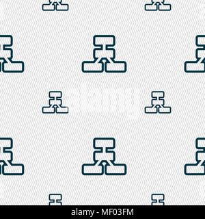 Network icon sign. Seamless pattern with geometric texture. Vector illustration Stock Vector