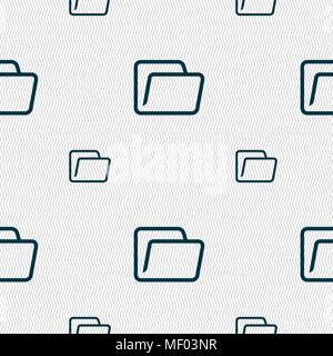 Folder icon sign. Seamless pattern with geometric texture. Vector illustration Stock Vector