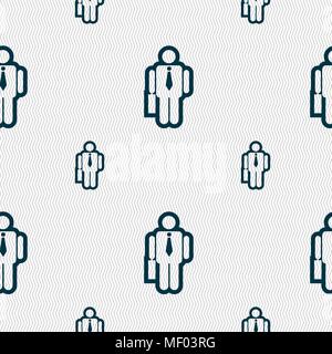 businessman icon sign. Seamless pattern with geometric texture. Vector illustration Stock Vector