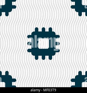 Central Processing Unit icon sign. Seamless pattern with geometric texture. Vector illustration Stock Vector