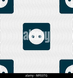 Electric plug, Power energy icon sign. Seamless pattern with geometric texture. Vector illustration Stock Vector