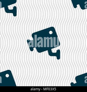 video camera icon sign. Seamless pattern with geometric texture. Vector illustration Stock Vector