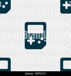 Tetris icon sign. Seamless pattern with geometric texture. Vector illustration Stock Vector