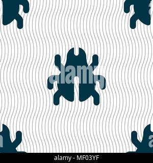 Software Bug, Virus, Disinfection, beetle icon sign. Seamless pattern with geometric texture. Vector illustration Stock Vector