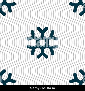 snowflake icon sign. Seamless pattern with geometric texture. Vector illustration Stock Vector