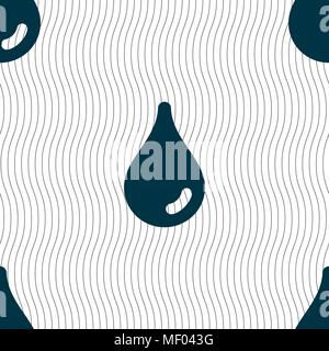 Water drop icon sign. Seamless pattern with geometric texture. Vector illustration Stock Vector