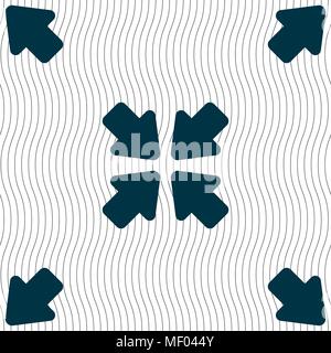 turn to full screen icon sign. Seamless pattern with geometric texture. Vector illustration Stock Vector