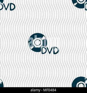 dvd icon sign. Seamless pattern with geometric texture. Vector illustration Stock Vector
