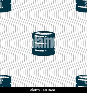 hard drive date base icon sign. Seamless pattern with geometric texture. Vector illustration Stock Vector