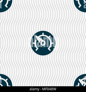 speed, speedometer icon sign. Seamless pattern with geometric texture. Vector illustration Stock Vector