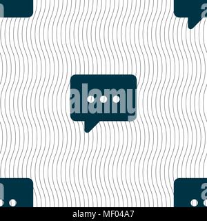 Cloud of thoughts icon sign. Seamless pattern with geometric texture. Vector illustration Stock Vector