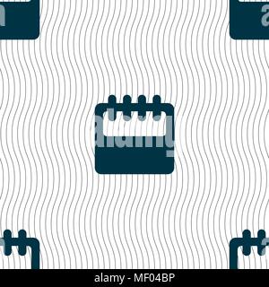 Notepad, calendar icon sign. Seamless pattern with geometric texture. Vector illustration Stock Vector